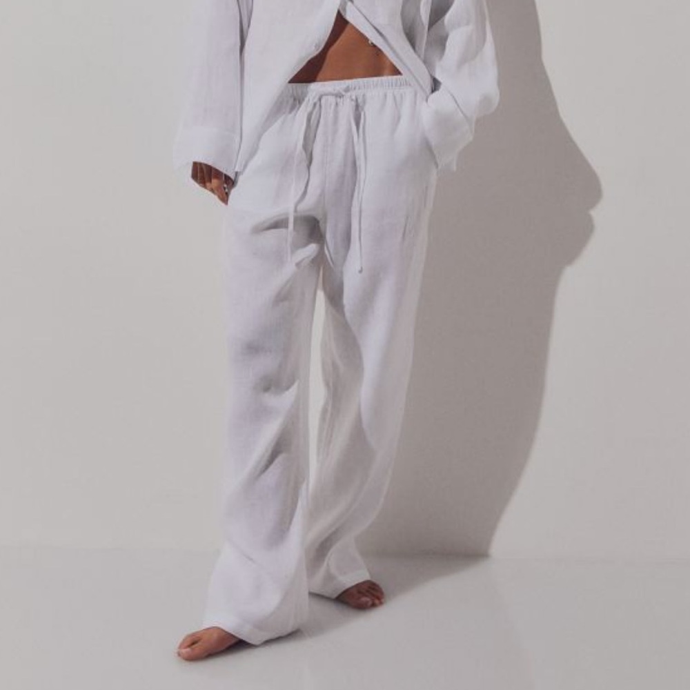H&M Linen Blend Drawstring Pants XL